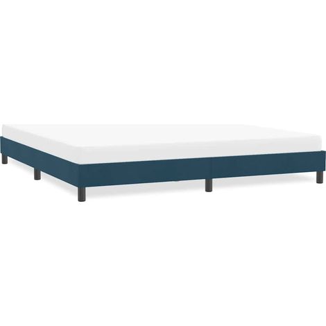 Bettgestell ohne Matratze Dunkelblau 180x210 cm Samt