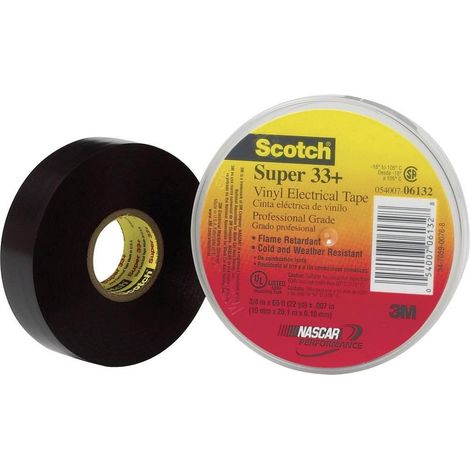 Scotch Super 33+ Cinta Aislante Eléctrica Negra 19 mm x 6 m