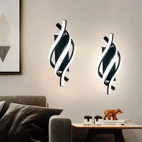 2er Set LED Spiral Wandleuchten – Wandlampe Warmweiß