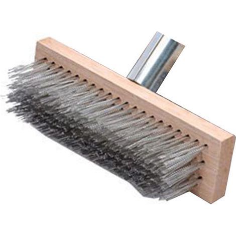 Brosse de nettoyage robuste pour sols et surfaces rugueuses, fil d'acier inoxydable, outil de nettoyage pour terrasses, 20 cm (1/5)
