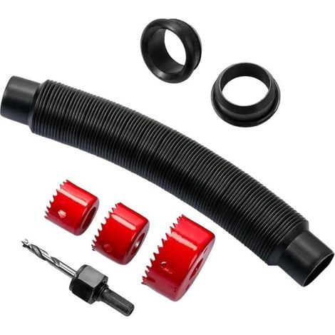 Lot de 2 raccords de citerne d'eau de pluie avec fixations Noir 50 cm (1/5)
