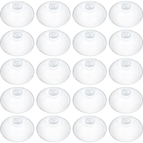 Ventouses en plastique transparent Ulisem20 de 5,5 cm pour l'organisation et la décoration de la maison - Ventouses autocollantes pour fenêtres et portes de salle de bain
