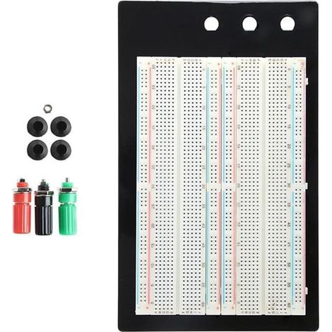 Plaque D'Essai Sans Soudure Protoboard Breadboard 1660 Positions Multifonctionnelle Pratique Portable -204 avec Prises Banane (1/5)
