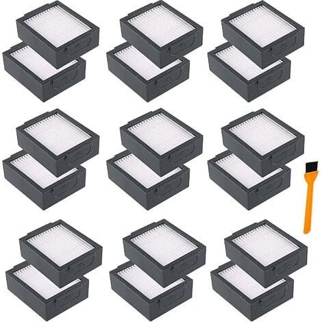 18 filtros de repuesto para aspiradoras robot Irobot Roomba serie E e I: E5 (5150), E6 (6198), I3 (3150), I3+ (3550), I6+ (6550), I7 (7150), I7+ (7550). (1/4)