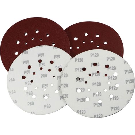 10 Schleifscheiben 225mm Korn 80, Korn 120, Wand- Deckenschleifer Schleifpapier Eckra (1/4)
