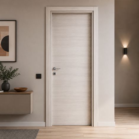 Porta da interno battente reversibile palissandro bianca effetto venato in MDF H210 cm - 80xH210 cm (1/4)