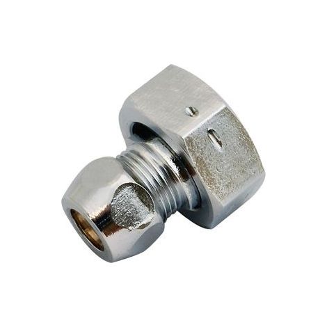 Raccord compteur eau p. lavabo QV p. tuyau 10 mm x écrou à chapeau 3/4’’