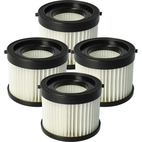 vhbw 4x Filter compatible with Milwaukee M18 CV-0, M18 CV Vacuum Cleaner - HEPA filter Black White