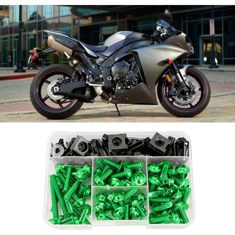 Satz mit 177 universellen M5- und M6-Schrauben und -Bolzen für Motorradverkleidungen, kompatibel mit Yamaha Sportmotorrädern – Grün (1/5)