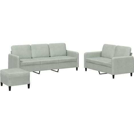 Maison Exclusive - Set di Divani 3 pz Grigio Chiaro in Velluto