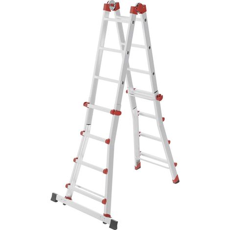 Hailo – Échelle télescopique aluminium 7516007 – Hauteur de travail max. 4.70 m – Charge max. 150 kg – Poids 12.7 kg – Pour chantiers professionnels