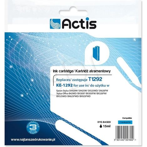 ACTIS KE-1292 - Reemplazo de tinta azul para Epson T1292 (15 ml)