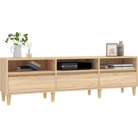Meuble TV chêne sonoma 150x30x44,5 cm bois d'ingénierie (1/5)