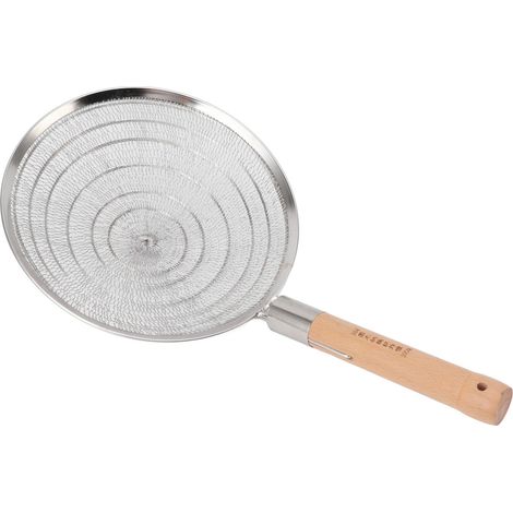 Passoire en Inox 304 avec Manche en Bois, Cuillère Égouttoir à Maille pour Friture, Diamètre 30 cm (1/5)