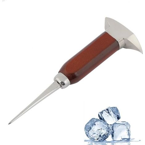 Trywise Pic à Glace en Acier Inoxydable pour Bars de Cuisine Cone Cuber Pilon Marteau, 6.7" avec Poignée de Sécurité (1/4)
