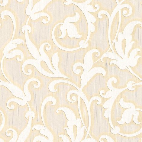 BRICOFLOR Papier peint baroque Tapisserie baroque Papier peint intissé Beige / crème Gris - 10,05 x 0,53 m (1/5)