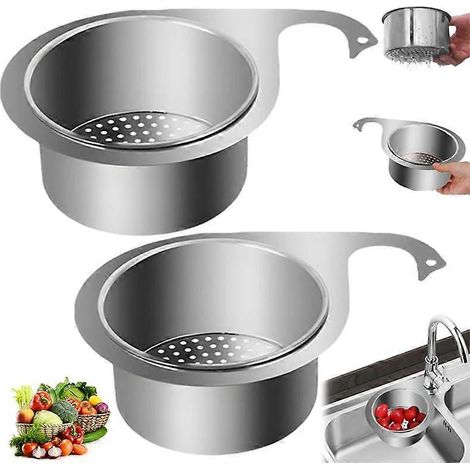 Panier égouttoir en acier inoxydable en forme de cygne pour évier, 2 pièces (1/5)