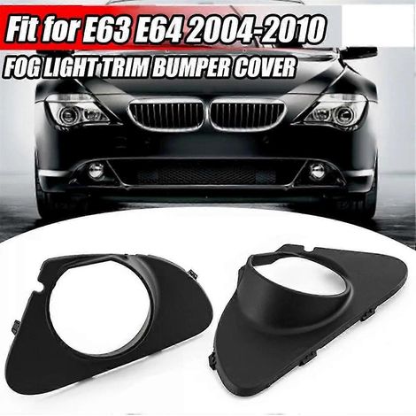 cubiertas de faros antiniebla delanteros para parachoques de coche, marco envolvente 51117055525 51117055526 para Serie 6 E63 E64 200