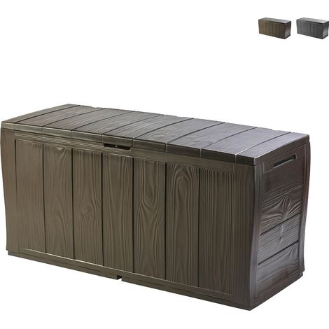 Arcón de jardín Keter Sherwood 270 L en resina efecto madera marrón, impermeable (230403)