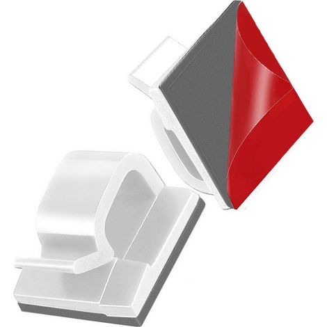 Support de câble autocollant, organisateur de câbles de bureau simple pour le rangement des fils, petit carré blanc