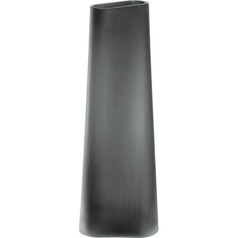 Vase en Verre Gris avec Surface Mate Aspect Moderne Design Simple pour Le Salon Vase à Fleurs Individuelles Hauteur 42 cm Gris (1/3)