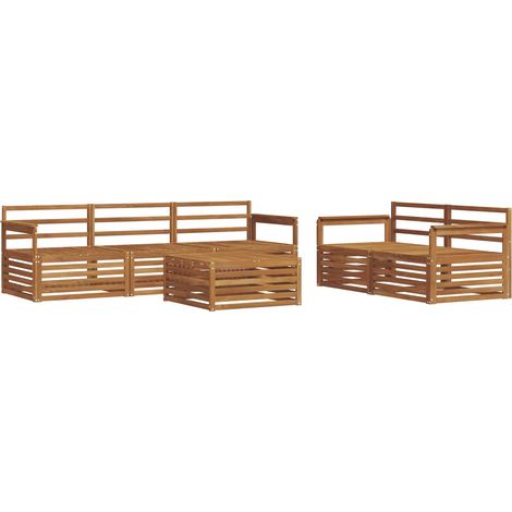 Outdoor Sofa Set 6 pcs Natural Solid Acacia Wood vidaXL (1/5)