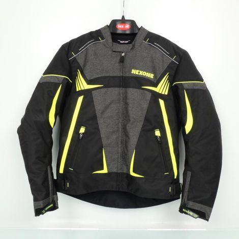 Motorradjacke nexone schwarz grau meliert neongelb für Männer (1/4)