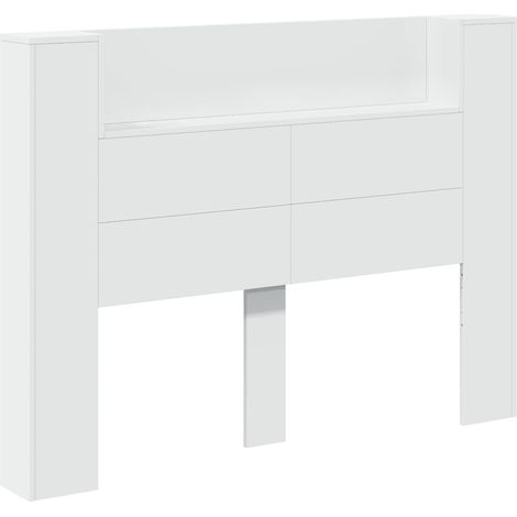Maison Exclusive - Cabinet de Tête de Lit avec LED Blanc 140 x 16,5 x 103,5 cm