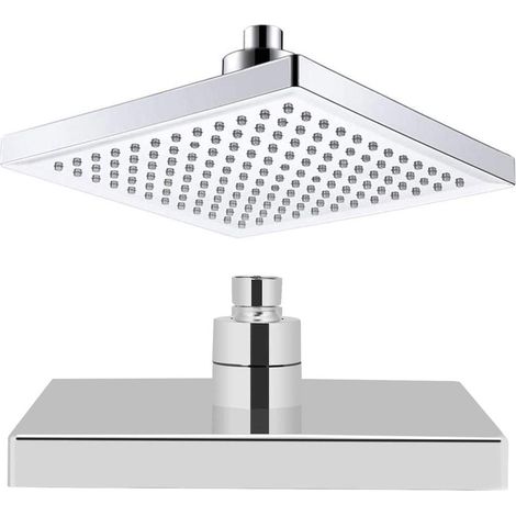 Soffione doccia con led rgb 20X20 cm per cromoterapia doccia emozionale doccetta multicolore argento (1/5)