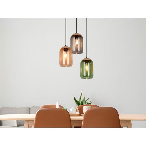LED Cluster Pendelleuchte Lampenschirme bunt aus recyceltem Glas, Ø 30cm (1/5)