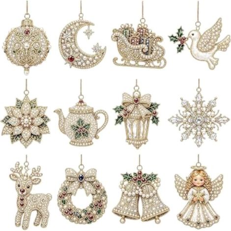 Lot de 12 décorations pour sapin de Noël en acrylique 2D (1/5)