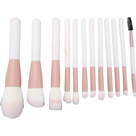Pinceau Maquillage - Ensemble 12 Pièces - Soies Synthétiques Souples - Couleur Rose (1/5)