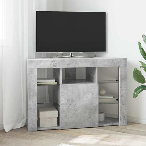 Corner LED TV Cabinet 100x40x68cm Concrete Grey Engineered Wood vidaXL (1/5)