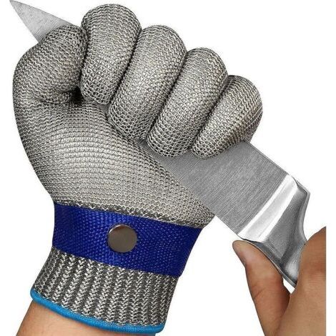 QORVA
-Gants résistants aux coupures Niveau 9 Gants de coupe en treillis métallique en acier inoxydable (XL),de