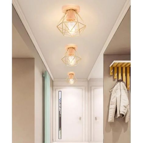 U-do 3pcs Plafonnier Retro en Cage Moderne E37 Créatif Lampe Plafonnier Industrielle designe Simple pour Salon Chambre,15.515cm (1/4)
