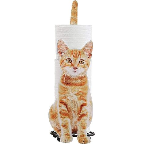 MINKUROW Freistehender Toilettenpapierhalter, Toilettenpapierhalter in Katzenform, Iron Art Handtuchhalter, Toilettenpapierhalter (1/4)