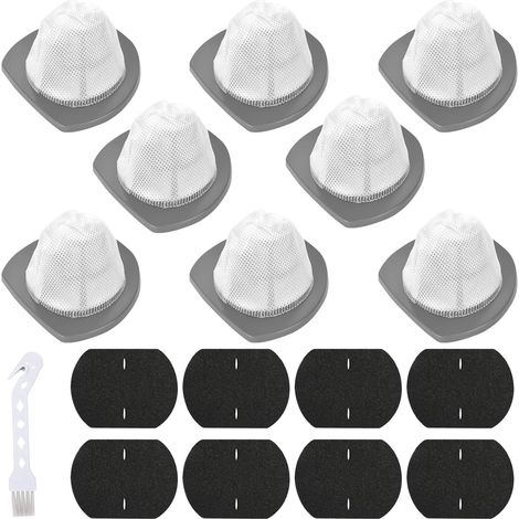 Confezione da 8 filtri di ricambio compatibili con gli aspirapolvere senza sacco Bissell Featherweight Stick modelli 20331, 20333, 20336, 20339, 2033M, 8 filtri in schiuma, codice ricambio n. 1611508