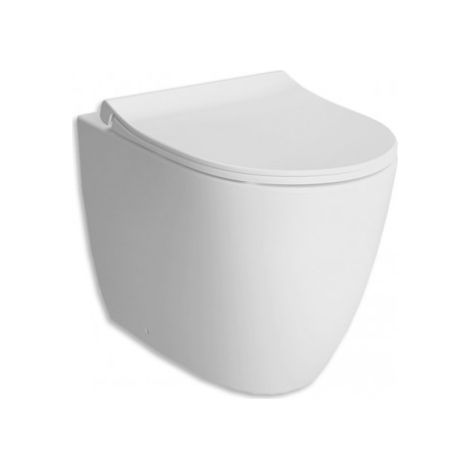 Vaso filomuro a terra Rimless in ceramica bianco opaco - Vitra Sento - Senza copri wc