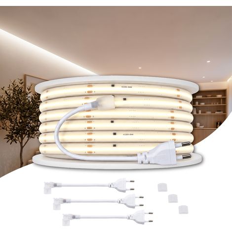 Tira LED COB 220V 520Chips/m Corte 10mm 14w/m IP67 50M/ROLLO 4000K 3M adhesivo (1/5)