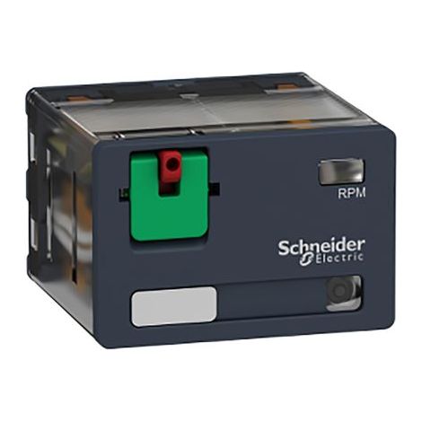 Relais POTENC +LED 15A 24VAC avec 4 contacts et voyant lumineux intégré.