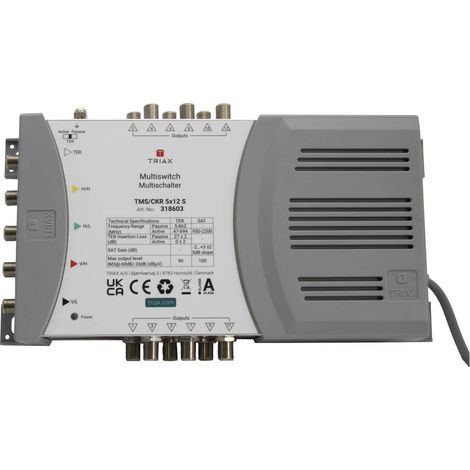 Commutateur multiswitch Triax TMS-5/12S 5 entrées 12 sorties