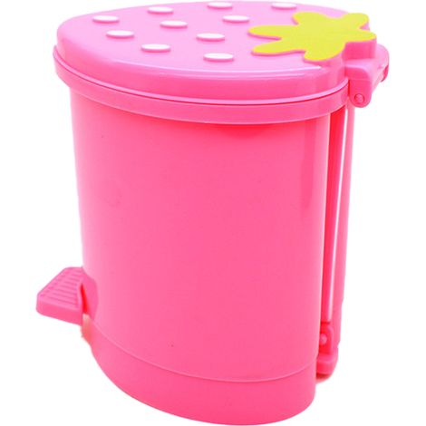 Poubelle De Bureau - Forme De Fraise - Couvercle Basculant Automatique - Pour Comptoir Et Bureau - 1 Unité (1/5)