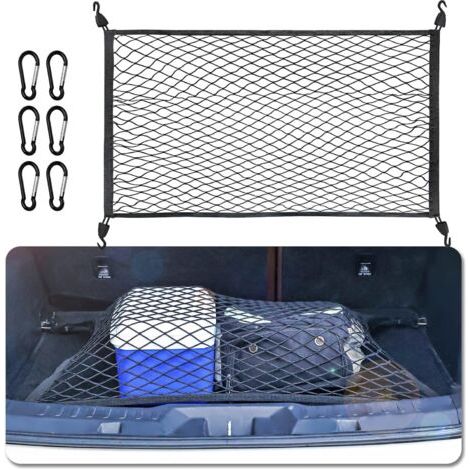 Pr Filet de Rangement de Coffre de Voiture Taille 8060 cm Filet de Rangement pour Bagages Filet de Rangement avec 6 Mousquetons 4 Crochets Renforcement Elastique (1/5)