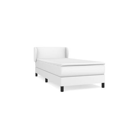 Sommier à lattes de lit avec matelas Blanc 80x200 Similicuir (1/5)