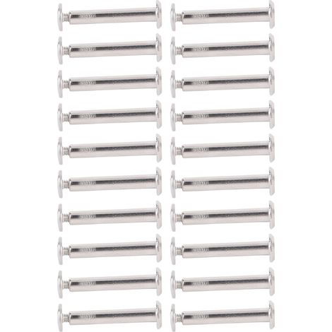 100 Paar M2 Edelstahl-Nieten, Schrauben, Flachkopf-Rundkopfmuttern mit Innensechskant, Ersatzteile für Zaunpfosten, 3 x 18 x 6 mm / 0,12 x 0,71 x 0,24 Zoll (1/5)