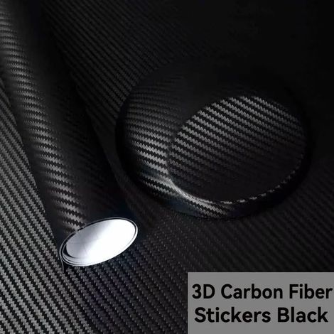 Bande adhésive en fibre de carbone 3D (400 mm x 1500 mm) pour protections de portières et rétroviseurs, anti-rayures et imperméable. (1/4)