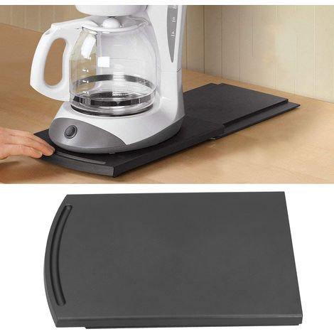 Alfombrilla antigoteo para cafetera de ABS negro de 30,5 cm (1/5)