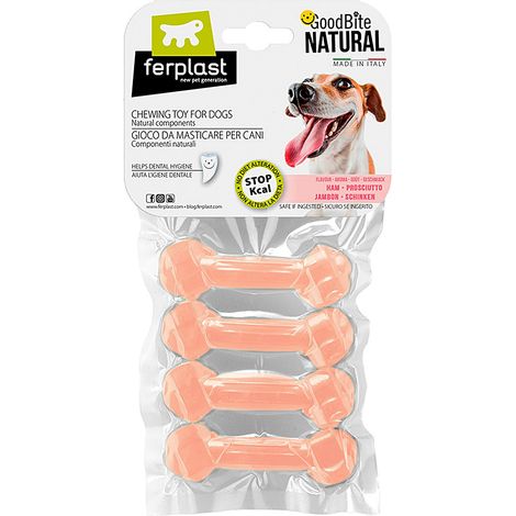 osso masticativo naturale al prosciutto, 15 grammi 4 pezzi  - ferplast (1/2)