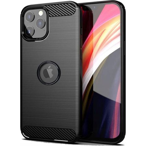 CUSTODIA PER IPHONE 13 CUSTODIA ARMOR CARBON NERA + VETRO TEMPERATO 9H (1/5)