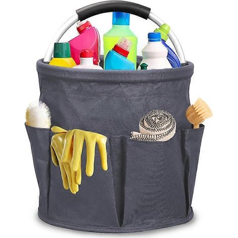 nettoyage seau Organiser 6 poches pliable nettoyage boîte avec poignée Wearable nettoyage sac pour extérieur jardin (1/5)